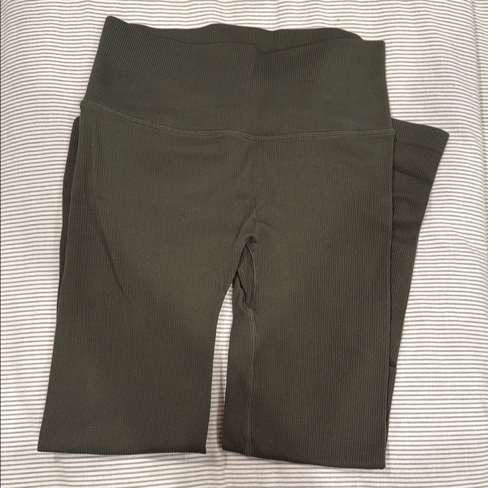 Victoria's Secret Olive Ribbed Leggings